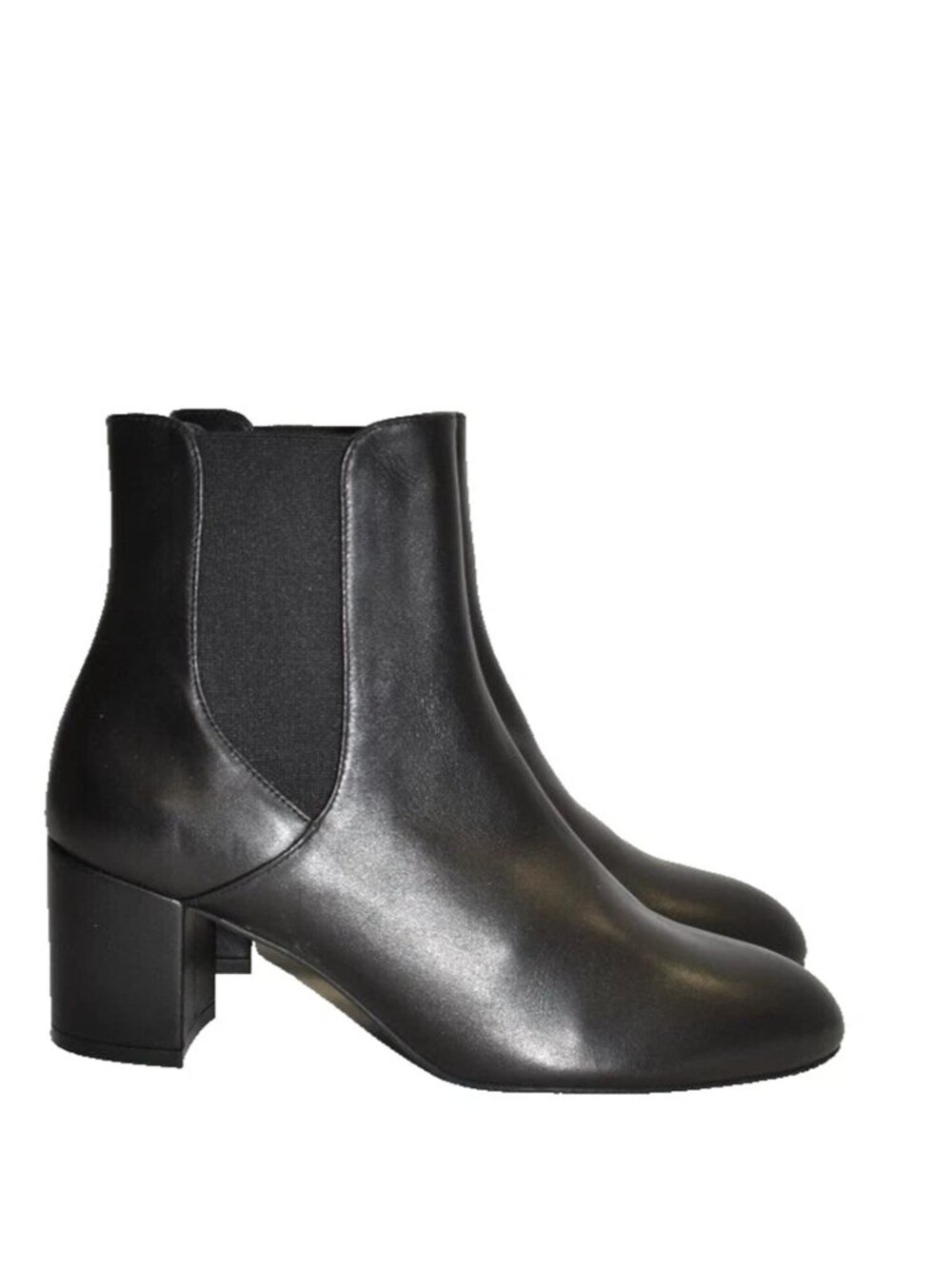 $650 Stuart Weitzman Yuliana 60 Chelsea Boot BLACK LEATHER WALKABLE 8.5 B (PD23)